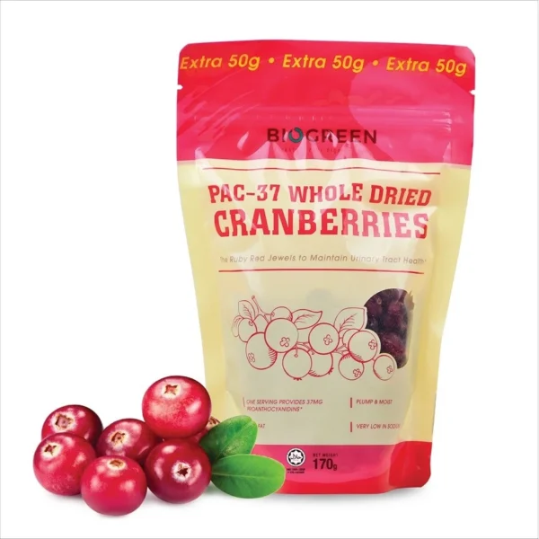 sg-11134201-7renw-m2zuzfg5xlvq69.webp BIOGREEN PAC37 Whole Dried Cranberries 170g
